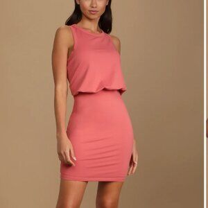 Lulus Sweet Compliment Rose Pink Bodycon Mini Dress